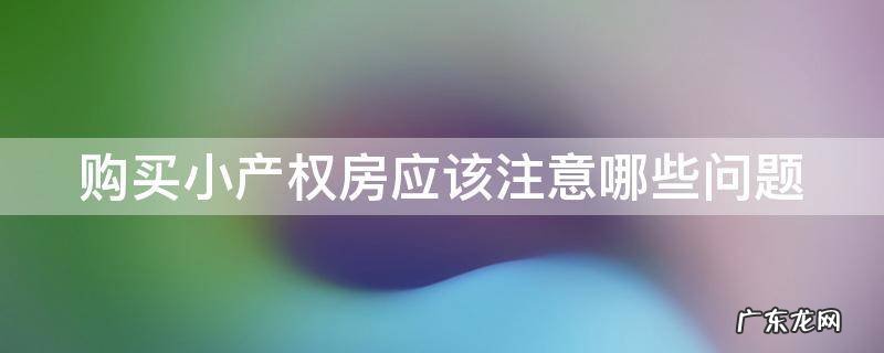 购买小产权房应该注意哪些问题 购买小产权房应该注意哪些问题呢