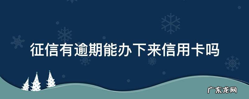 征信逾期了可以申请信用卡吗 征信有逾期能办下来信用卡吗
