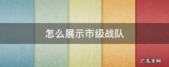 怎么展示市级战队 怎么在局内展示市级战队