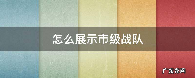 怎么展示市级战队 怎么在局内展示市级战队