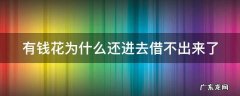 有钱花为什么还进去借不出来了 有钱花为啥还了借不出来