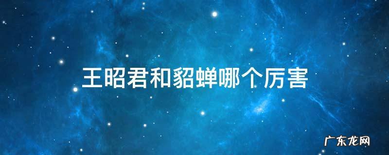 貂蝉和王昭君谁厉害 王昭君和貂蝉哪个厉害