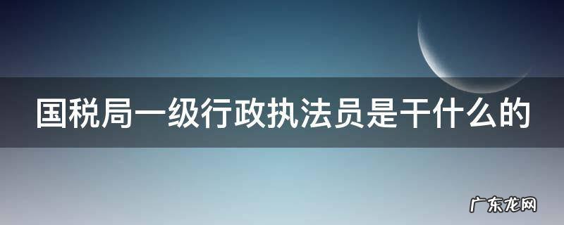 国税局一级行政执法员是干什么的工作 国税局一级行政执法员是干什么的