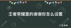 王者中的谢谢你怎么设置 王者荣耀里的谢谢你怎么设置