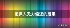 担保人无力偿还的后果 担保人无法偿还的后果