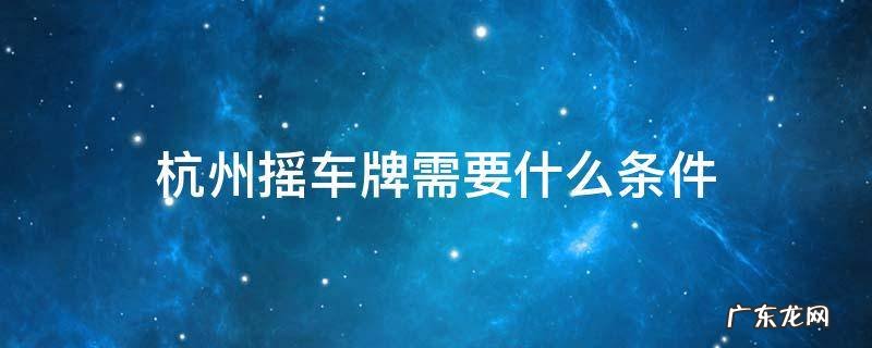 杭州摇车牌需要什么条件外地人2020 杭州摇车牌需要什么条件