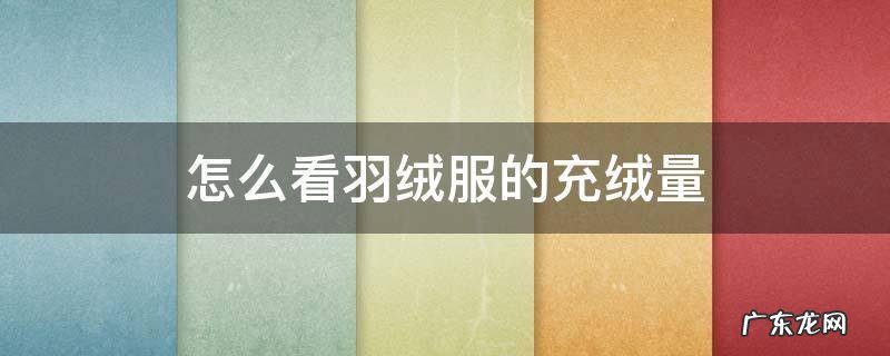怎么看羽绒服的充绒量 羽绒的充绒量怎么看?