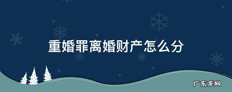 重婚罪离婚财产怎么分 重婚罪离婚财产如何分割