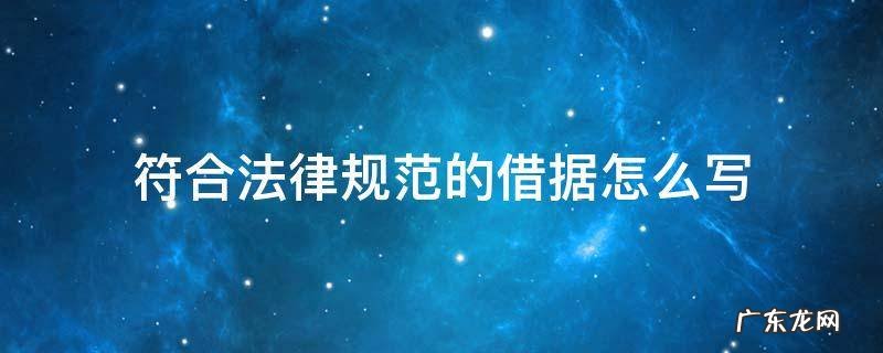 符合法律规范的借据怎么写 借据怎么写 法律效力