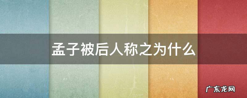 孟子被后人称之为什么 孟子后人称他为什么