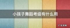 小孩子舞蹈考级有什么用 小孩舞蹈考级有用吗?