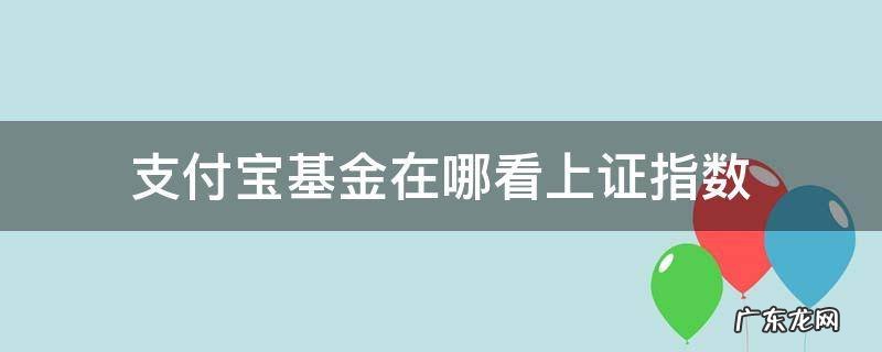 支付宝基金在哪看上证指数 支付宝基金指数怎么看