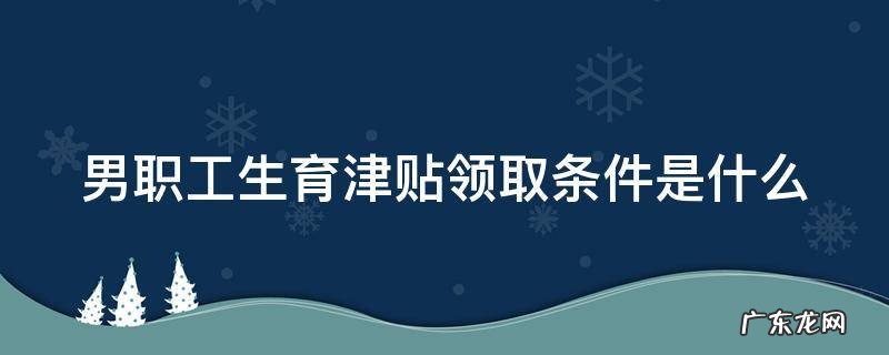 男职工生育津贴领取条件是什么样的 男职工生育津贴领取条件是什么