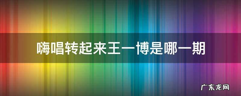 嗨唱转起来王一博在哪一期 嗨唱转起来王一博是哪一期