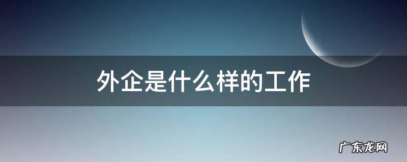 外企是什么样的工作 外企是什么样的工作模式