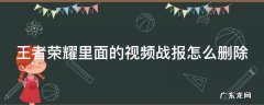 王者荣耀里面的视频战报怎么删除不了 王者荣耀里面的视频战报怎么删除
