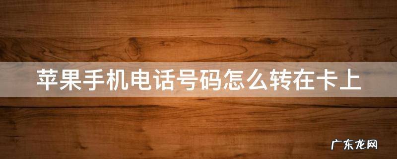 苹果手机电话号码怎么转在卡上 苹果手机电话号码怎么转在卡上去