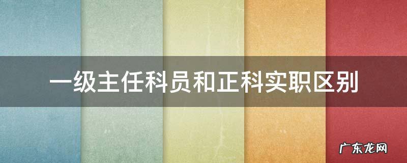 一级主任科员和正科实职区别 实职正科级和一级主任科员的区别