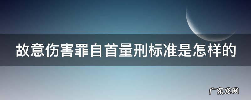 故意伤害罪自首量刑标准是怎样的 故意伤害罪自首量刑标准是怎样的规定