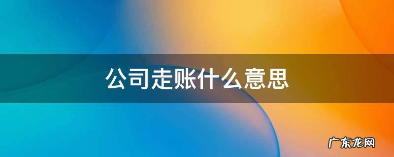用别的公司走账是什么意思 公司走账什么意思