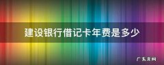 建设银行借记卡年费是多少 建设银行借记卡年费多少钱一年