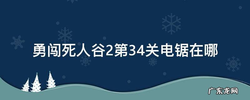 勇闯死人谷2第四关电锯 勇闯死人谷2第34关电锯在哪