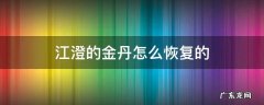 魔道祖师江澄的金丹怎么恢复的 江澄的金丹怎么恢复的