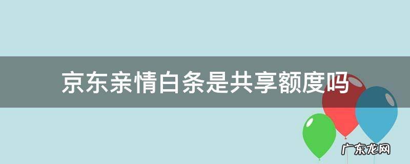 京东亲情白条是共享额度吗 京东白条额度分享给亲友