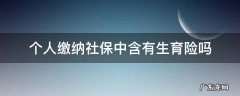 个人交的社保里面含有生育保险吗 个人缴纳社保中含有生育险吗