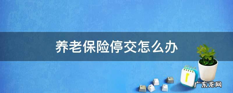 养老保险停交怎么办 养老保险停交后再交怎么交
