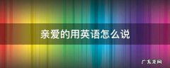 亲爱的用英语怎么说honey 亲爱的用英语怎么说