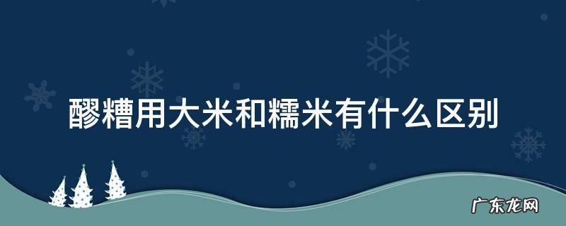 糯米酒和醪糟的区别 醪糟用大米和糯米有什么区别