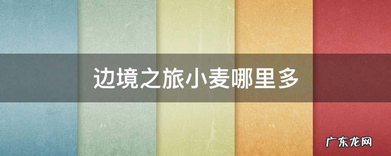 边境之旅小麦哪里多 边境之旅小麦哪里最多