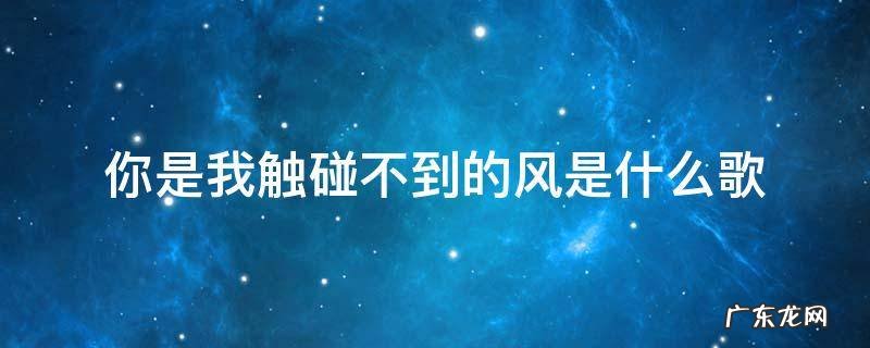 你是我触碰不到的风是什么歌 你是我触碰不到的风是什么歌作文