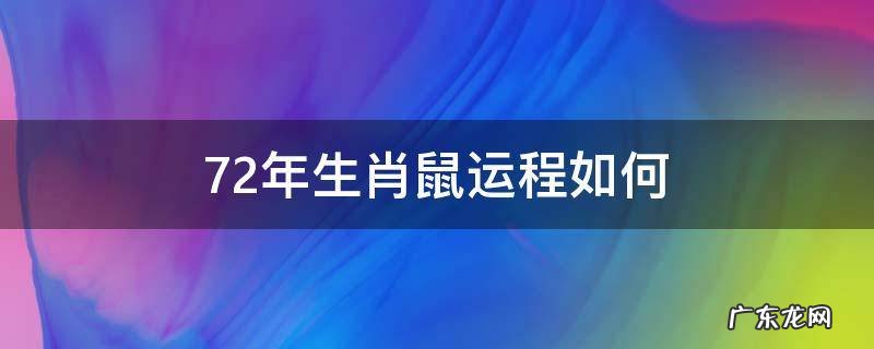 72年生肖鼠运程如何 72年属鼠生肖运势