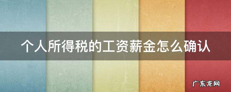 个人所得税的工资薪金怎么确认 个人所得税的工资薪金怎么确认的