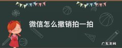 微信怎么撤销拍一拍 怎么撤掉微信拍一拍