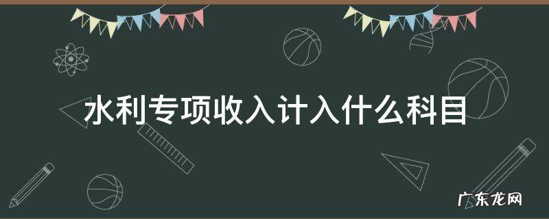 水利专项收入计入什么科目 水利专项收入在哪里报税