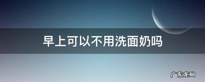 早上不能用洗面奶吗 早上可以不用洗面奶吗