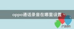 oppo通话录音在哪里设置 oppo手机通话录音功能在哪里设置