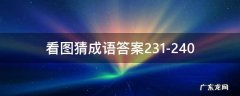看图猜成语答案及图片500个 看图猜成语答案231-240