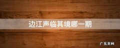 边江声临其境哪一期 边江去声临其境是哪一期