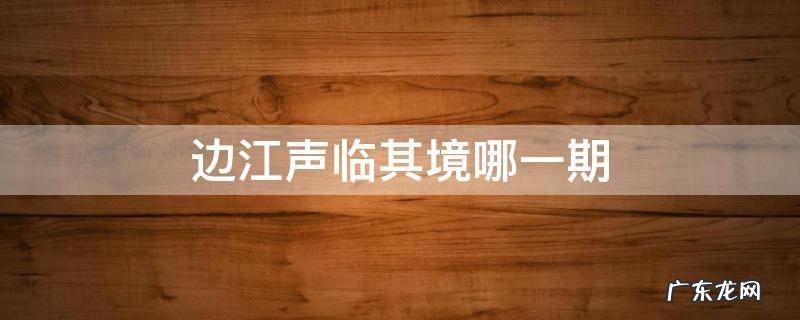 边江声临其境哪一期 边江去声临其境是哪一期