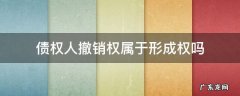 债权人撤销权的性质 债权人撤销权属于形成权吗