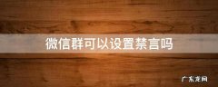 微信群能否设置禁言 微信群可以设置禁言吗