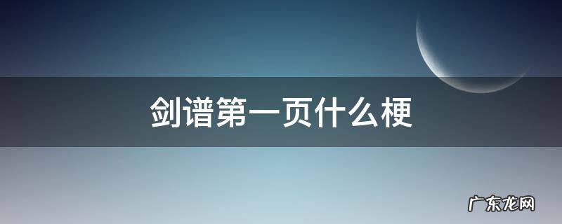 剑谱第一页什么梗 剑谱第一页是什么梗