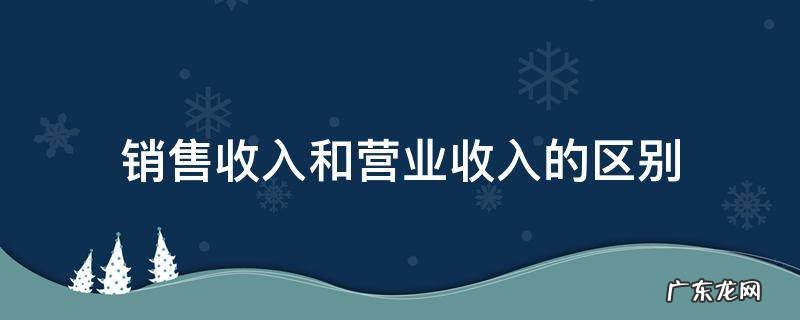 销售收入和营业收入的区别 营业收入和销售收入有什么区别