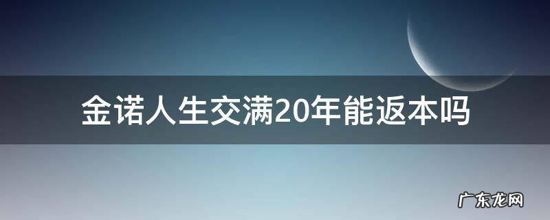 金诺人生交满20年能返本吗 金诺人生交满20年后能拿回本金么