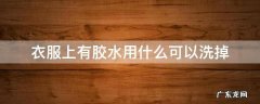 衣服上胶水用什么能洗掉 衣服上有胶水用什么可以洗掉