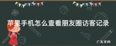 苹果手机怎么查看朋友圈访客记录内容 苹果手机怎么查看朋友圈访客记录